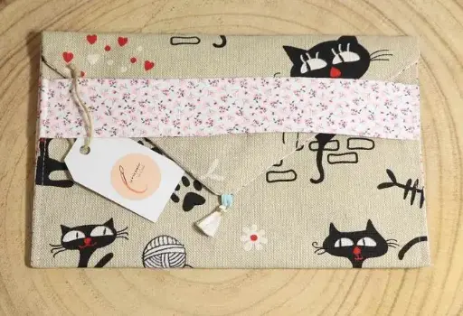 Protection de carnet de santé Chat, fleurs roses